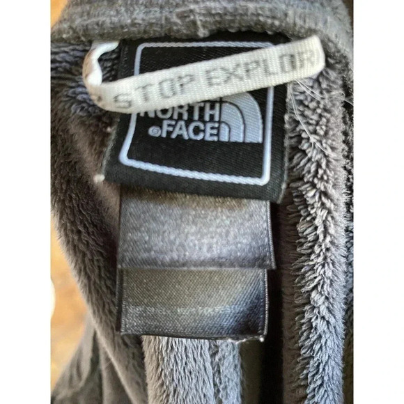 The North Face Fleece Jacket Women’s M Charcoal Hi Collar Full Zip Pockets - Picture 9 of 10